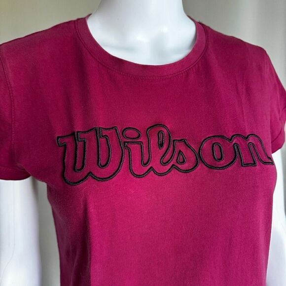 Wilson Athletic Women’s Burgundy Stitched Logo Baby Tee Size S - Picture 4 of 8